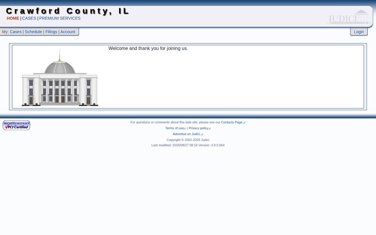 Judici Crawford County case search interface